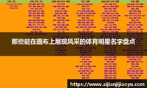 那些能在画布上展现风采的体育明星名字盘点