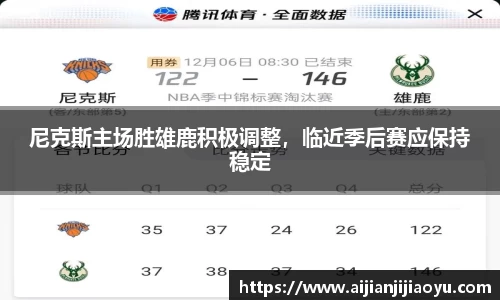 尼克斯主场胜雄鹿积极调整，临近季后赛应保持稳定
