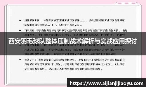 西安羽毛球队整体压制战术解析与实战应用探讨